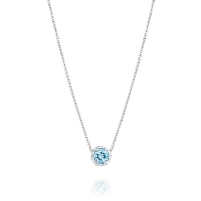 Crescent Station Necklace featuring Sky Blue Topaz