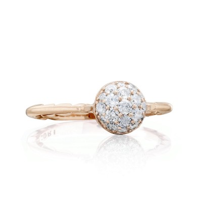 Petite PavÃƒÂ© Dew Drop Ring in Rose Gold with diamonds
