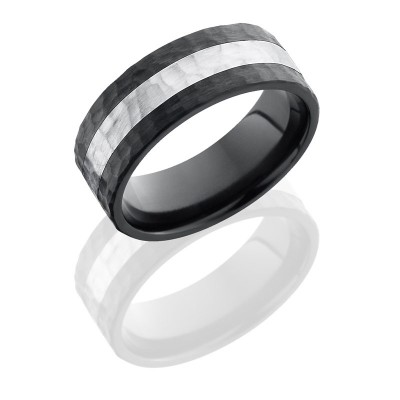Lashbrook Zirconium 8mm Flat Band With 3mm Ss Z8F13/SS