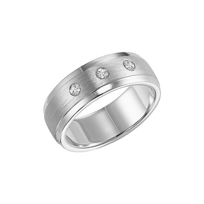 Triton 8mm Cobalt Domed Step Edge Brush Finish Comfort Fit Diamond Band 22 3603 Triton Engagement