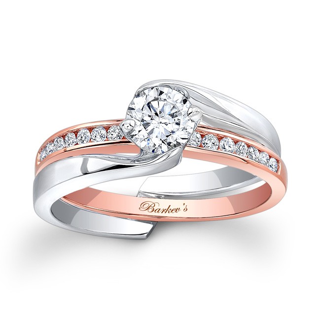 Rose gold wedding sets clearance
