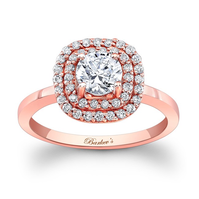Barkev's Rose Gold Halo Engagement Ring 7918LPW