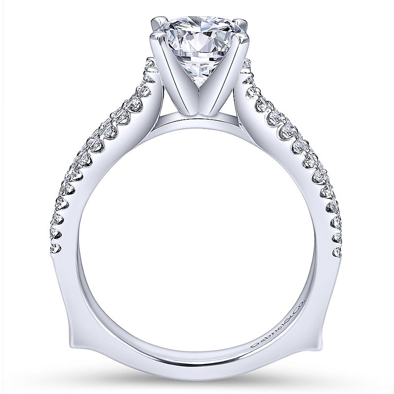 14K White Gold Diamond Straight 14K White Gold Engagement Ring