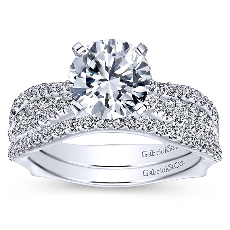 14K White Gold Diamond Straight 14K White Gold Engagement Ring