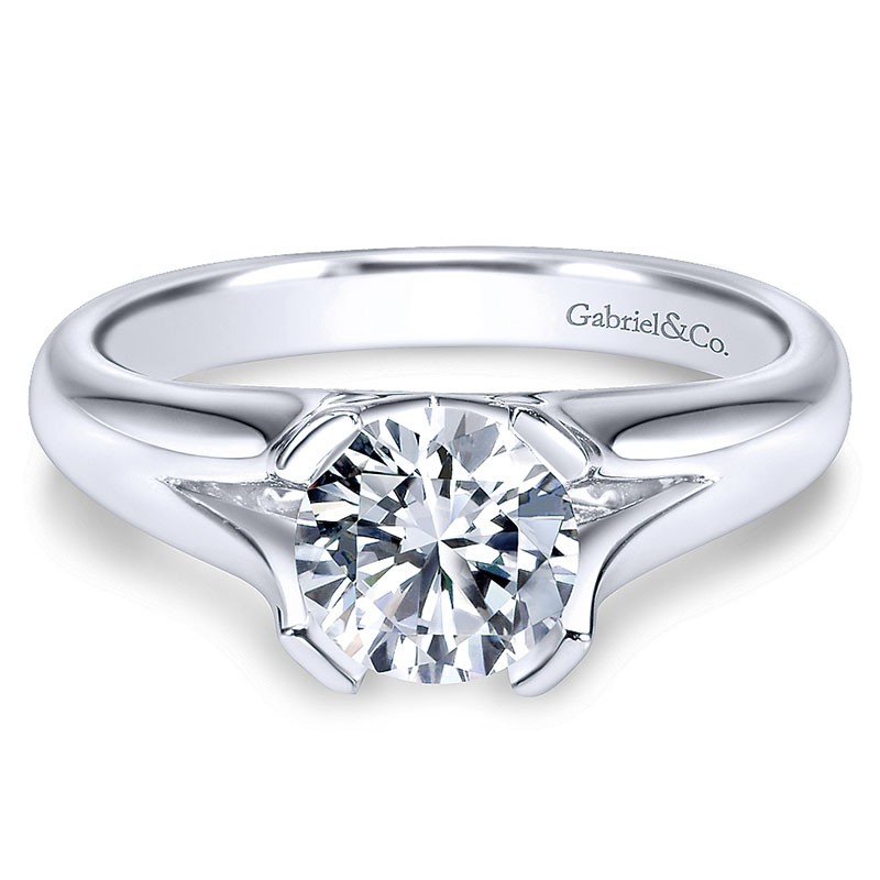 14 Karat White Gold Solitaire Engagement Ring