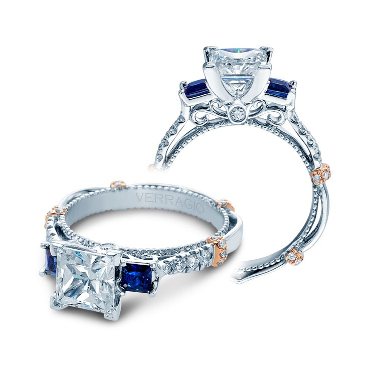 Verragio Diamond and Sapphire Engagement Ring Verragio Engagement