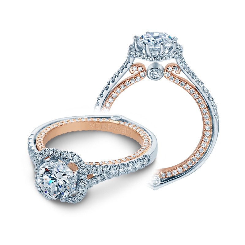 Verragio Three Stone Pave Twist Diamond Engagement Ring Three Stone Engagement Rings Engagement