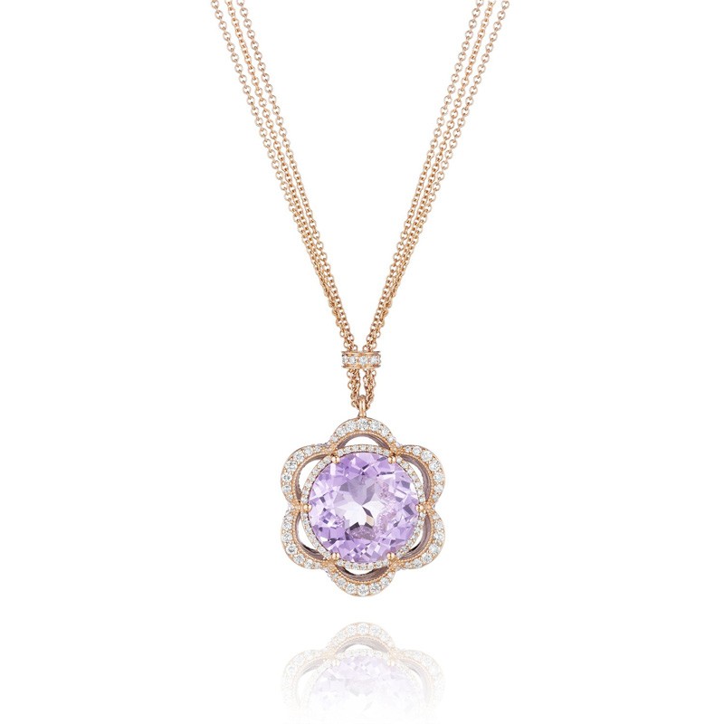 Tacori Tacori Vault Floral Gem Pendant in Rose Amethyst All Jewelry Jewelry