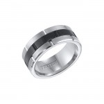 Triton Black And White Tungsten Carbide Comfort Fit Band 11-01-4321
