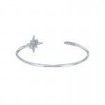 Gaby Bangle 925 Silver White Sapphire Starburst
