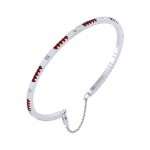 14k White Gold And Ruby Bangle