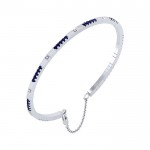 14k White Gold And Sapphire Bangle