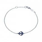 14k White Gold And Sapphire Chain Bracelet