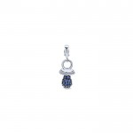14k White Gold Diamond And Sapphire Charm Pendant