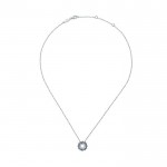 14k White Gold Diamond And Sapphire Fashion Necklace
