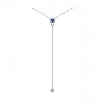 14k White Gold Diamond And Sapphire Y Knots Necklace