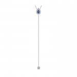 14k White Gold Diamond And Sapphire Y Knots Necklace