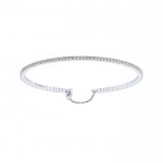 14k White Gold Diamond Bangle