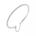 14k White Gold Diamond Bangle