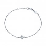 14k White Gold Diamond Cross Bracelet