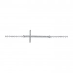 14k White Gold Diamond Cross Bracelet