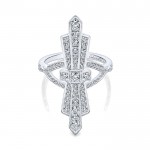 14k White Gold Diamond Fashion Ladies' Ring