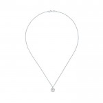 14k White Gold Diamond Pearl Fashion Necklace