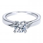 Engagement Ring 14k White Gold Diamond Solitaire