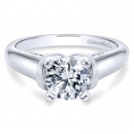 14K White Gold Round Solitaire 14K White Gold Engagement Ring ER9025W4Jjj