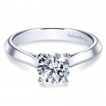 14K White Gold Solitaire Knife Edge 14K White Gold Engagement Ring ER8296W4Jjj