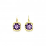 14k Yellow Gold Amethyst Drop Earrings