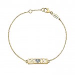 14k Yellow Gold Diamond Chain Bracelet