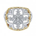14k Yellow/white Gold Diamond Fashion Ladies' Ring