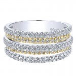 Ladies' Ring 14k Yellow/white Gold Lusso Diamond Wide Band