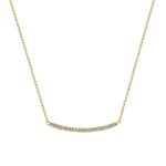 14k Yellow Gold Diamond Bar Necklace