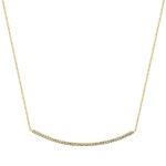 14k Yellow Gold Diamond Bar Necklace