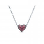 Gaby Necklace 925 Silver And Ruby Heart