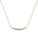 14k Yellow Gold Diamond Bar Necklace