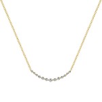 14k Yellow Gold Diamond Bar Necklace