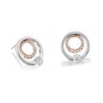 Gelin Abaci 14k White and Rose Gold Diamond Earring TE-017
