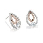 Gelin Abaci 14k White and Rose Gold Diamond Earring TE-018