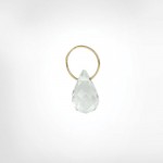 White Topaz High Faceted Drop