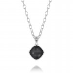Cushion Cut Gem Pendant featuring Black Onyx