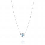 Station Link Necklace featuring Sky Blue Topaz