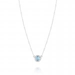 Station Link Necklace featuring Sky Blue Topaz