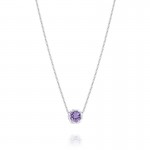 Crescent Station Necklace featuring Amethyst