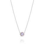 Crescent Station Necklace featuring Rose Amethyst sn204p13