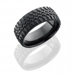 Lashbrook Zirconium 9mm Domed Band With Truck Tire Pattern Z9DTRUCK