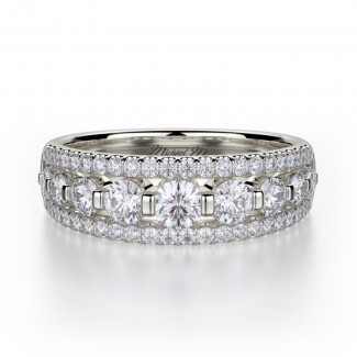 MICHAEL M 18k White Gold Wedding Band R306B-18W