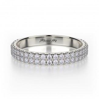 MICHAEL M 18k White Gold Wedding Band R483B-18W